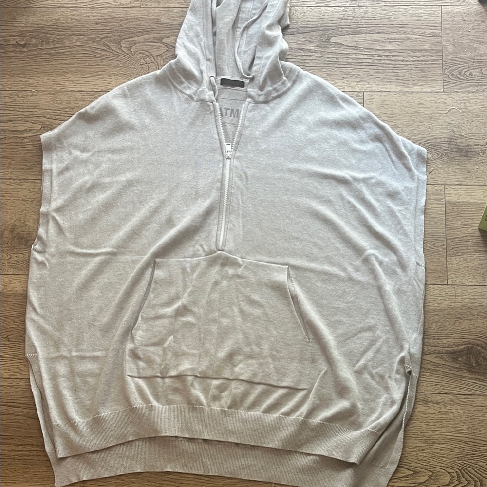 ATM Anthony Thomas Melillo Light Gray Zip-Up Sweater